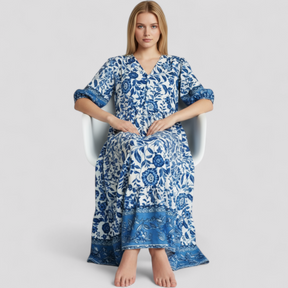 Women Set : Micola | Dames Elegante Zomerjurk met Bloemenprint in van Pantino