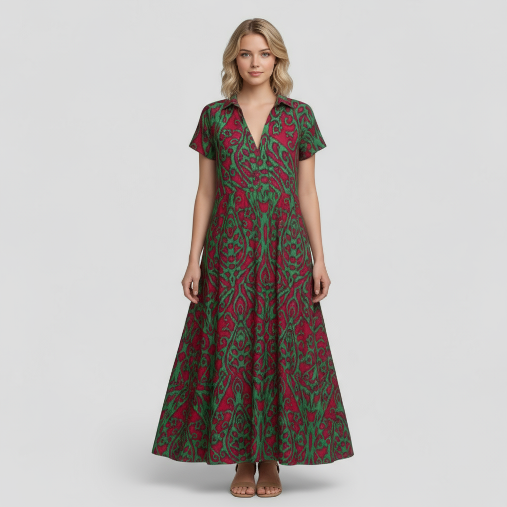 Dress : Armani | Dames Lange Maxi Jurk met Zakken in van Pantino