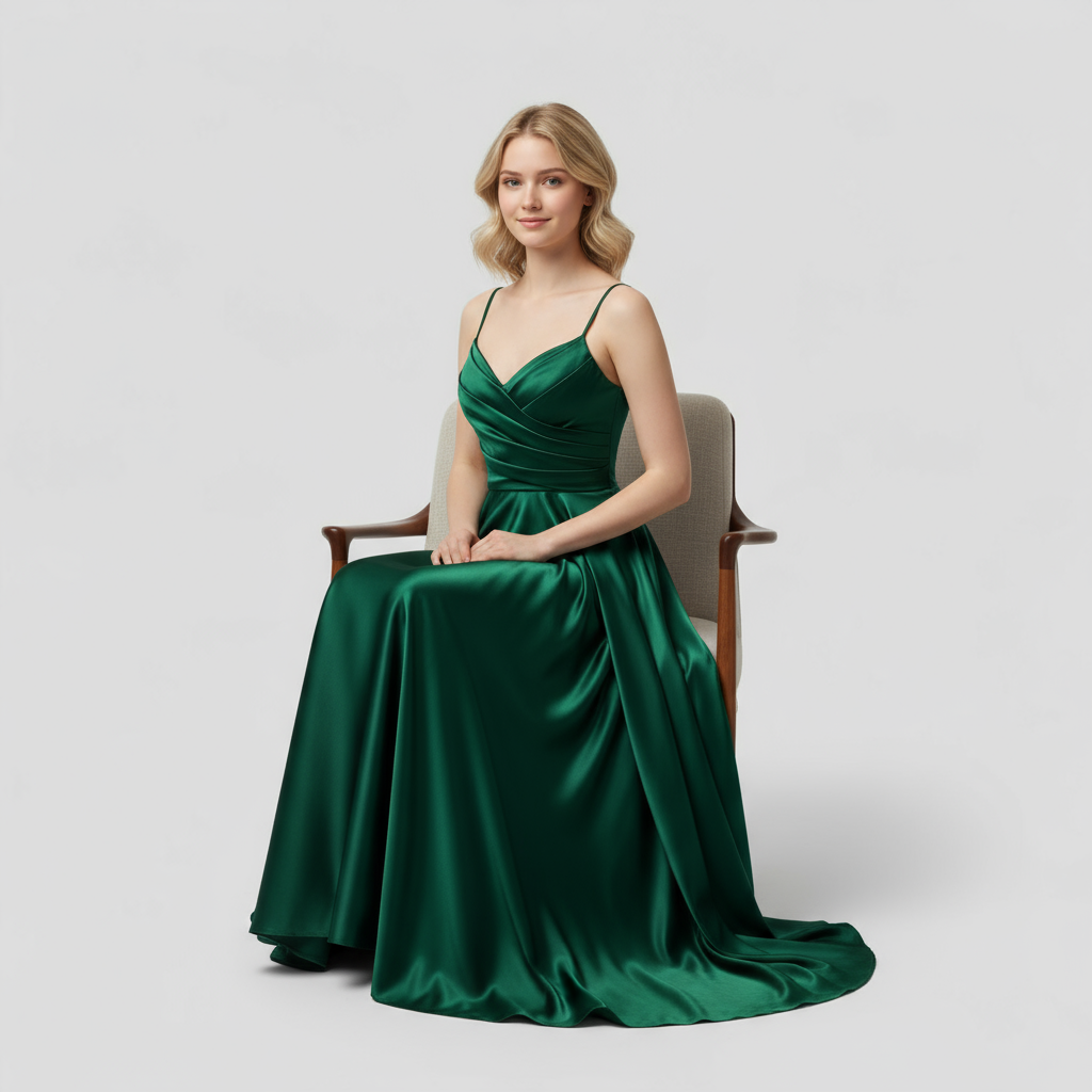 Dress : Camellia | Dames Elegante Lange Jurk met V-hals in van Pantino