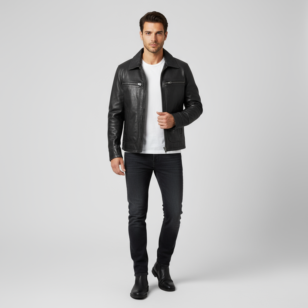 men's fashion : Jackson | Heren Leren Bikerjack - Vintage Biker Warmte in van Pantinoshop