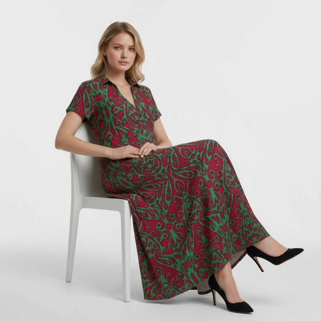 Dress : Armani | Dames Lange Maxi Jurk met Zakken in van Pantino