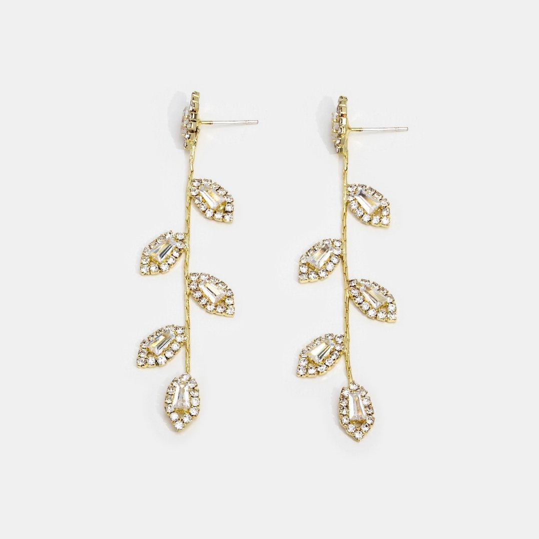 Gold Crystal Vine Oorbellen - - Earrings - Pantino