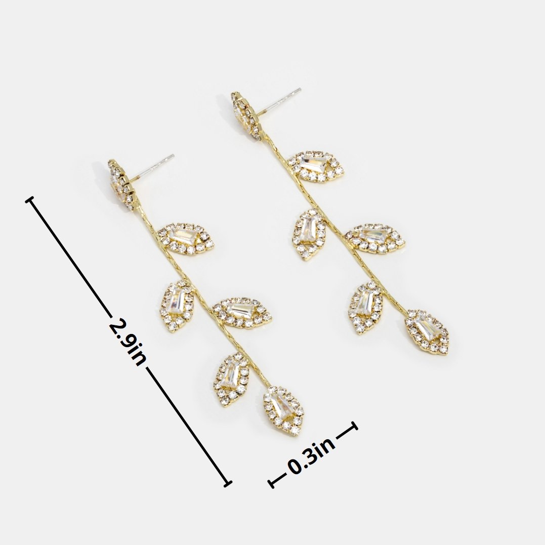 Gold Crystal Vine Oorbellen - - Earrings - Pantino