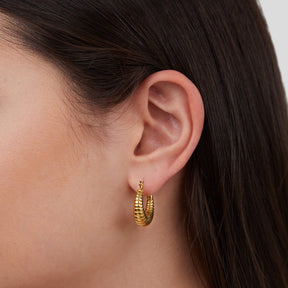 Golden Mia Croissant Hoop Oorbellen - - Earrings - Pantino