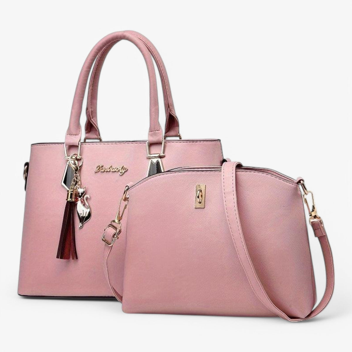 bags : HandBag - PU Leren Tassenset in Lichtroze van Pantino