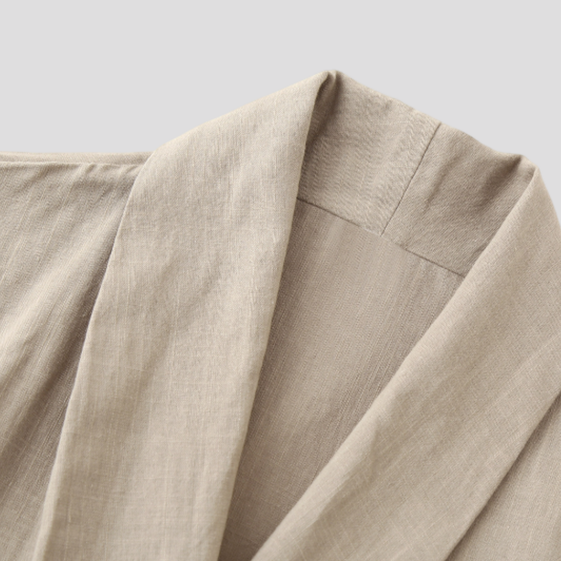 Eleganckie lniane kimono damskie z paskiem - idealne na lato i wiosnę