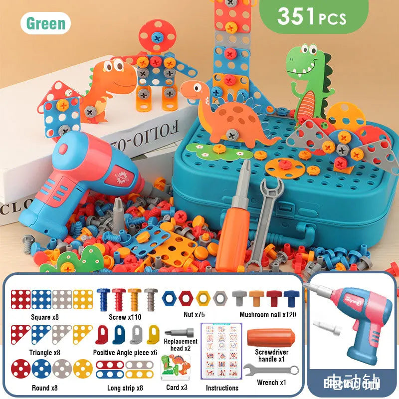 Screw Set™ - Avontuurlijke Bouwpret - Boorset - Groen 351 stuks - Building Toys - Pantino