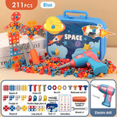 Screw Set™ - Avontuurlijke Bouwpret - Boorset - Blauw 211 stuks - Building Toys - Pantino