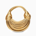 Bolso elegante dorado para mujer - Bolso de noche con malla estiloso - Metal
