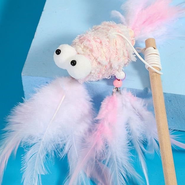 Met de hand gemaakt speelgoed voor katten met goudvissen design Kattenspeelgoed Pantino Roze  