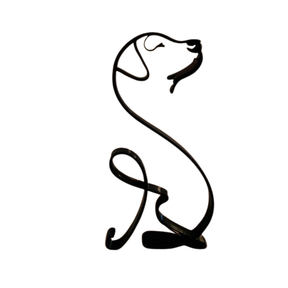 home & garden : Minimalistisch Metalen Dierensilhouet – Hond of Kat Ornament voor Wand of Tafeldecoratie in Labrador Retriever van Pantino