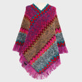 Poncho rosa de algodón para mujer - Poncho boho de playa de verano talla única