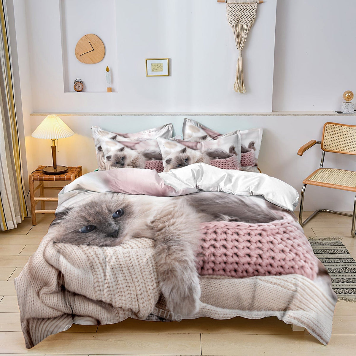 Luxe Layer - 3-delige set Dekbedovertrek 'Cat Lover' Quilt Duvet Cover kussensloop - - - Pantino