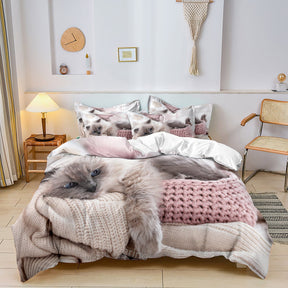 Luxe Layer - 3-delige set Dekbedovertrek 'Cat Lover' Quilt Duvet Cover kussensloop - - - Pantino