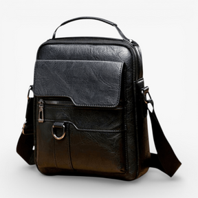 bags : LuxeLeather Schoudertas Heren - Modern en Lichtbruin - Lichtbruin in Zwart (Nog 3 op voorraad) van Pantino