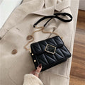 Bolso bandolera negro para mujer - Compacto 21cm cuero sintético - Cuero sintético