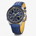 Heren Chronograaf Horloge MultiSteel 42mm, Zilverkleurig Staal met Elegante Blauwe Wijzerplaat