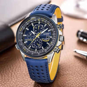 MultiSteel herrechronografur, læderrem, elegant og præcist