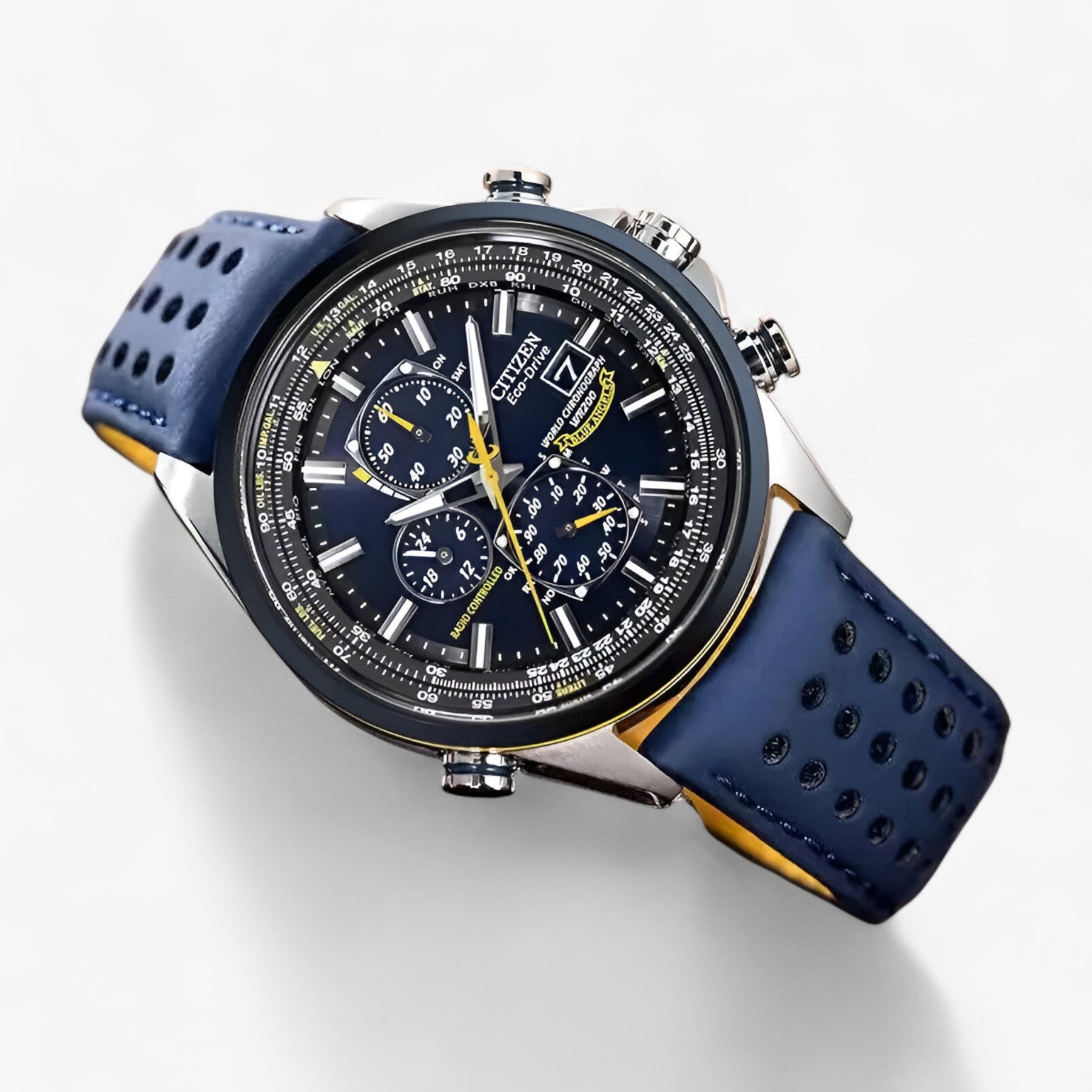 Heren Chronograaf Horloge MultiSteel 42mm, Zilverkleurig Staal met Elegante Blauwe Wijzerplaat