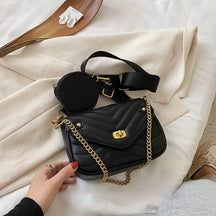 Melina - trendy casual crossbody tas met portemonnee - Zwart (nog 2 op voorraad) 20x15x7cm - Evergreen Cross-body Bags - Pantino