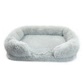 Cama de lujo peluda para perros - Gris