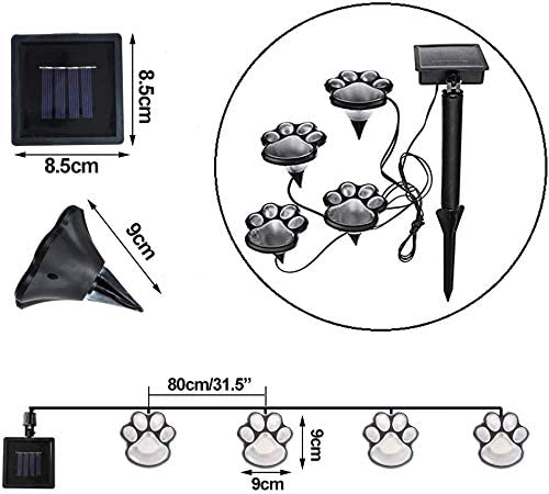 Paw Print Lampjes op zonne-energie - - Garden - Pantino