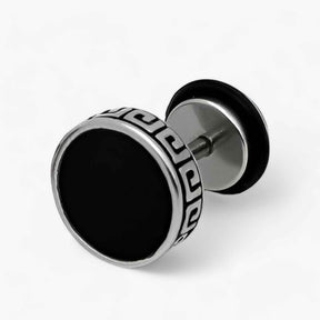 Zwarte vintage herenoorbellen van titanium en roestvrij staal, punk/rock-stijl