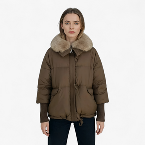 Jacket : Lira | Dames Casual Winterparka met Bontkraag in van Pantino