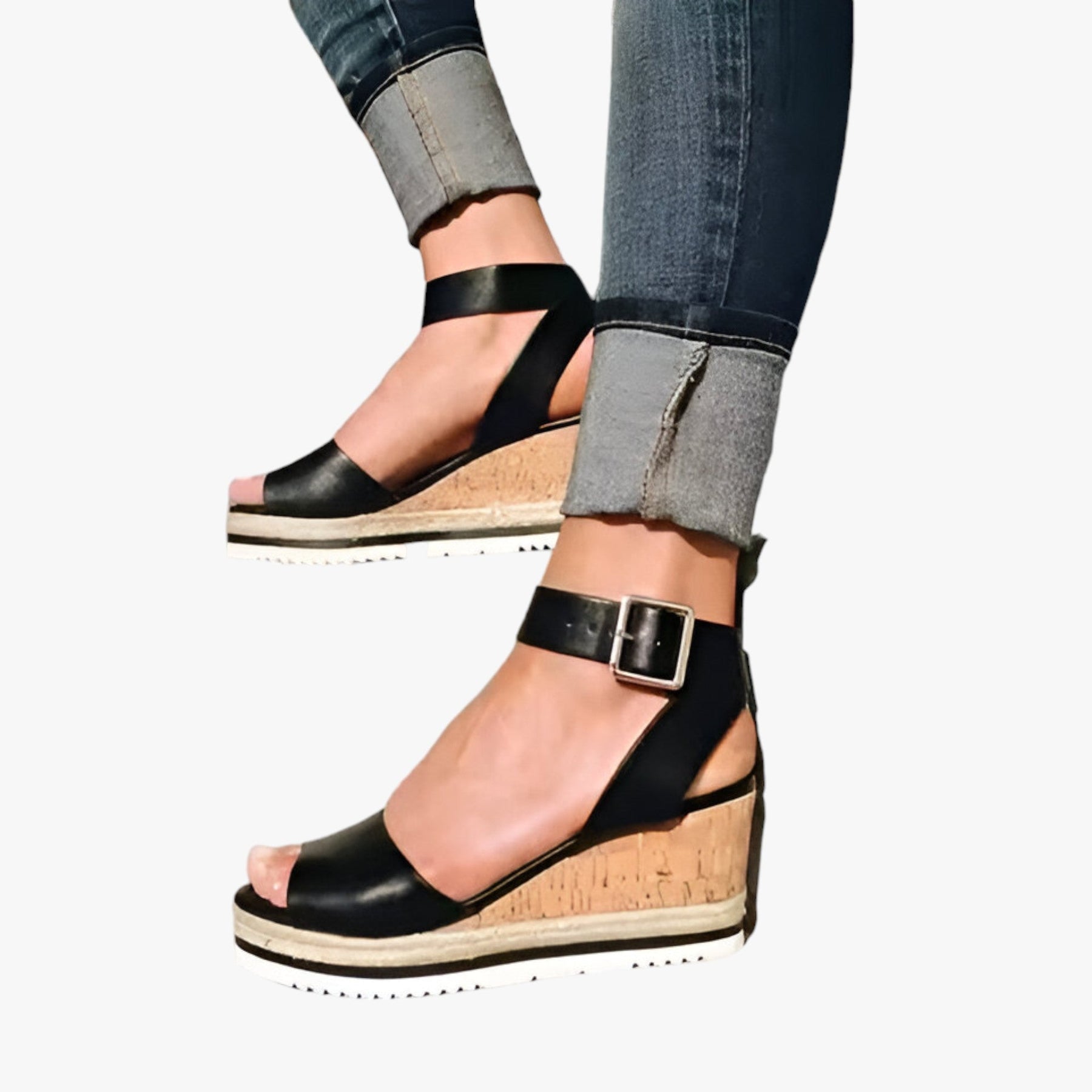 Athia™ - Sandales compensées en cuir vegan - - Athia™ - Sandales compensées en cuir vegan - €25 - Pantino