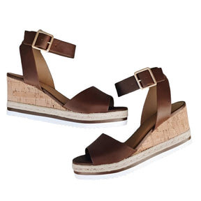 Athia™ - Sandales compensées en cuir vegan - - Athia™ - Sandales compensées en cuir vegan - €25 - Pantino