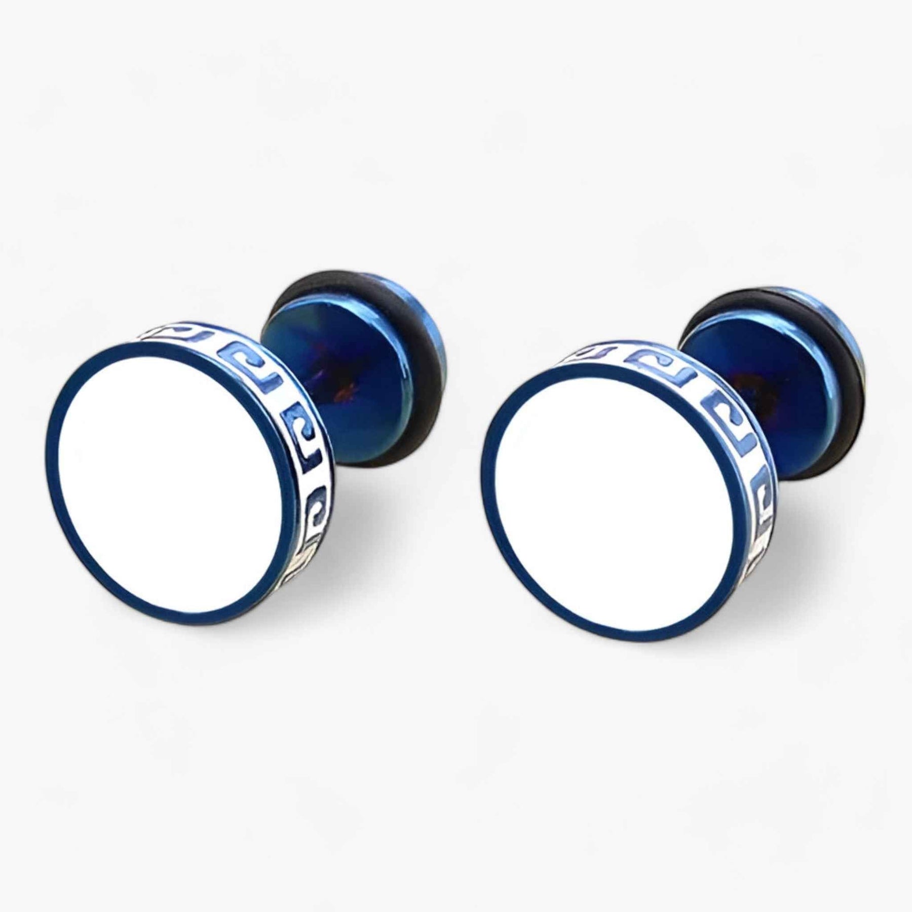 Zwarte vintage herenoorbellen van titanium en roestvrij staal, punk/rock-stijl