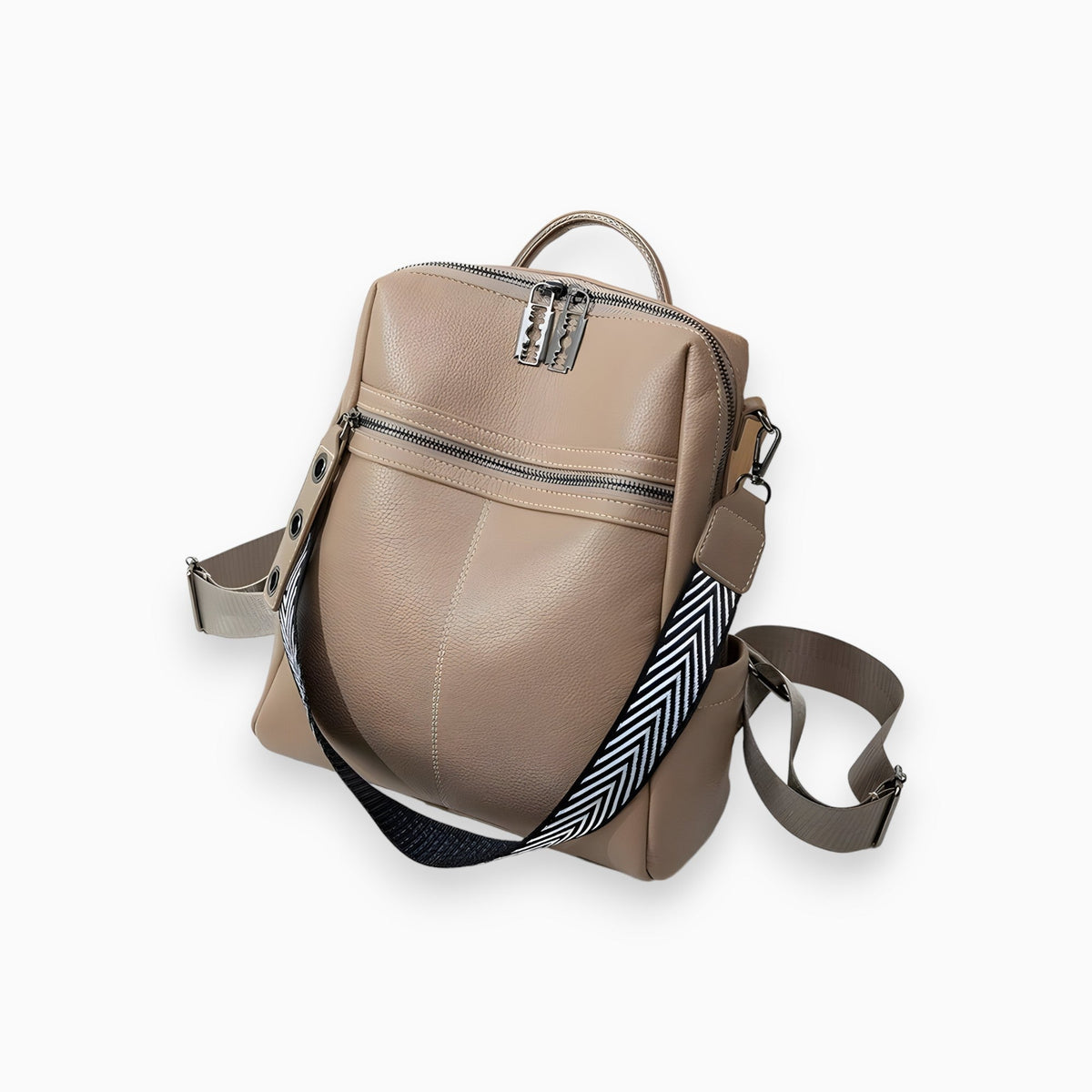 Handbag : Lumni - Leren tas in Khaki van Pantino