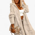 Gilet kaki - Jane lungo con cappuccio - Calore accogliente ed elegante