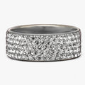 Ring Dame Sølv - Krystal Vielsesring - Elegant Rustfrit Stål