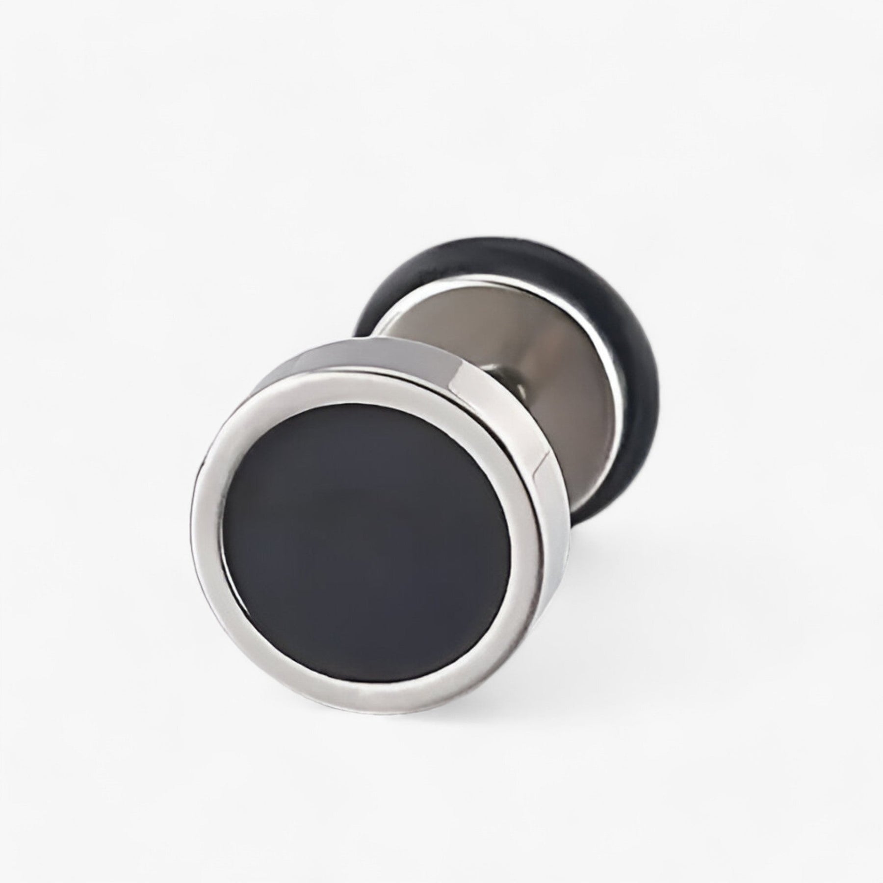 Zwarte vintage herenoorbellen van titanium en roestvrij staal, punk/rock-stijl