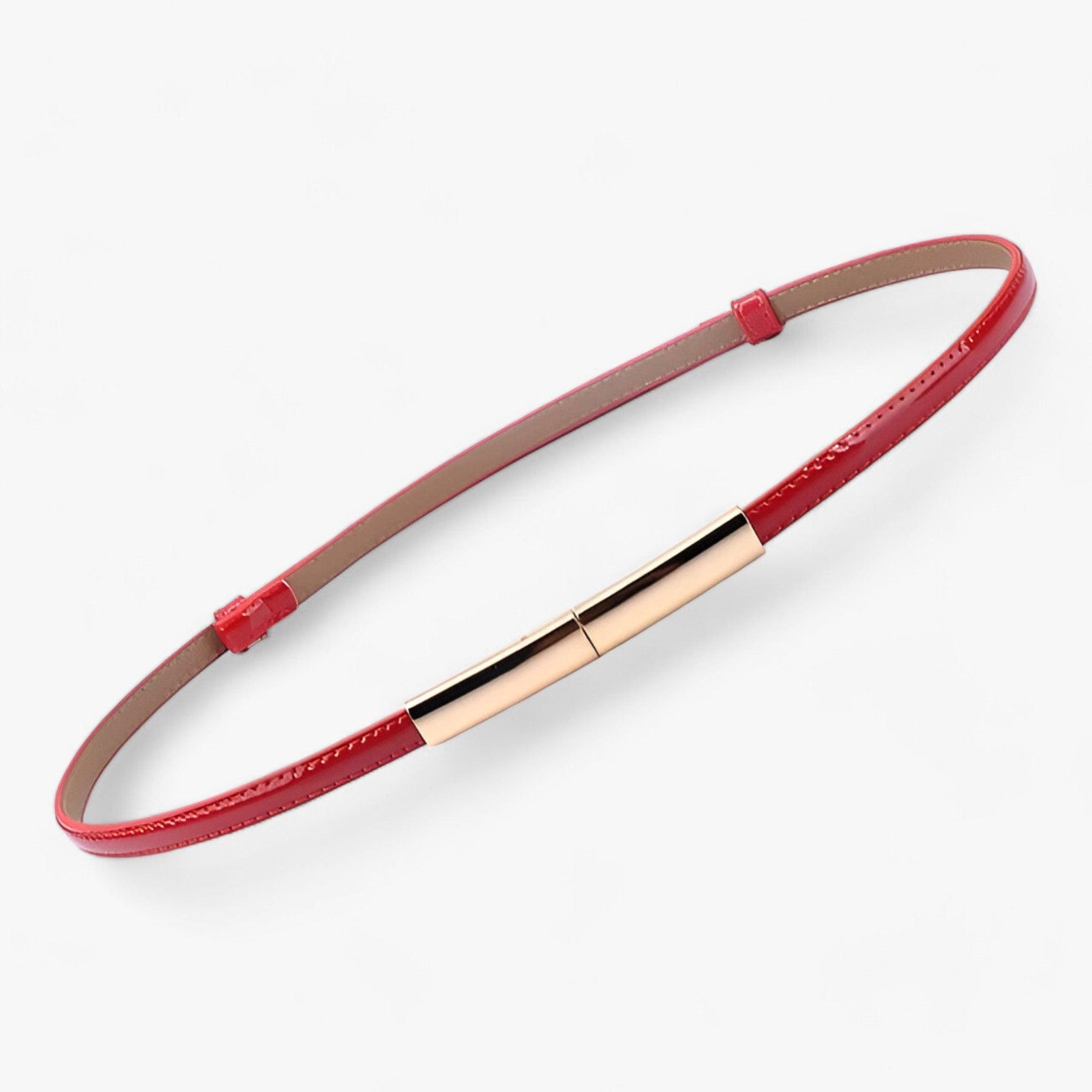 Belts : Dimitri | Verstelbare Lederen Tailleband in Rood 95cm van Pantinoshop