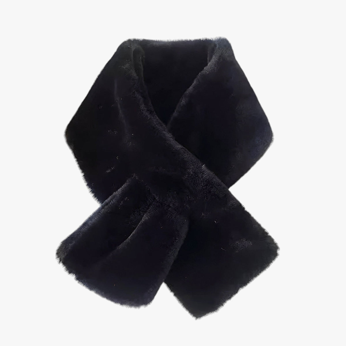 accessories : Lynn| Kruis sjaal van pluche - Verdikt en zacht voor koud weer in Zwart van Pantino