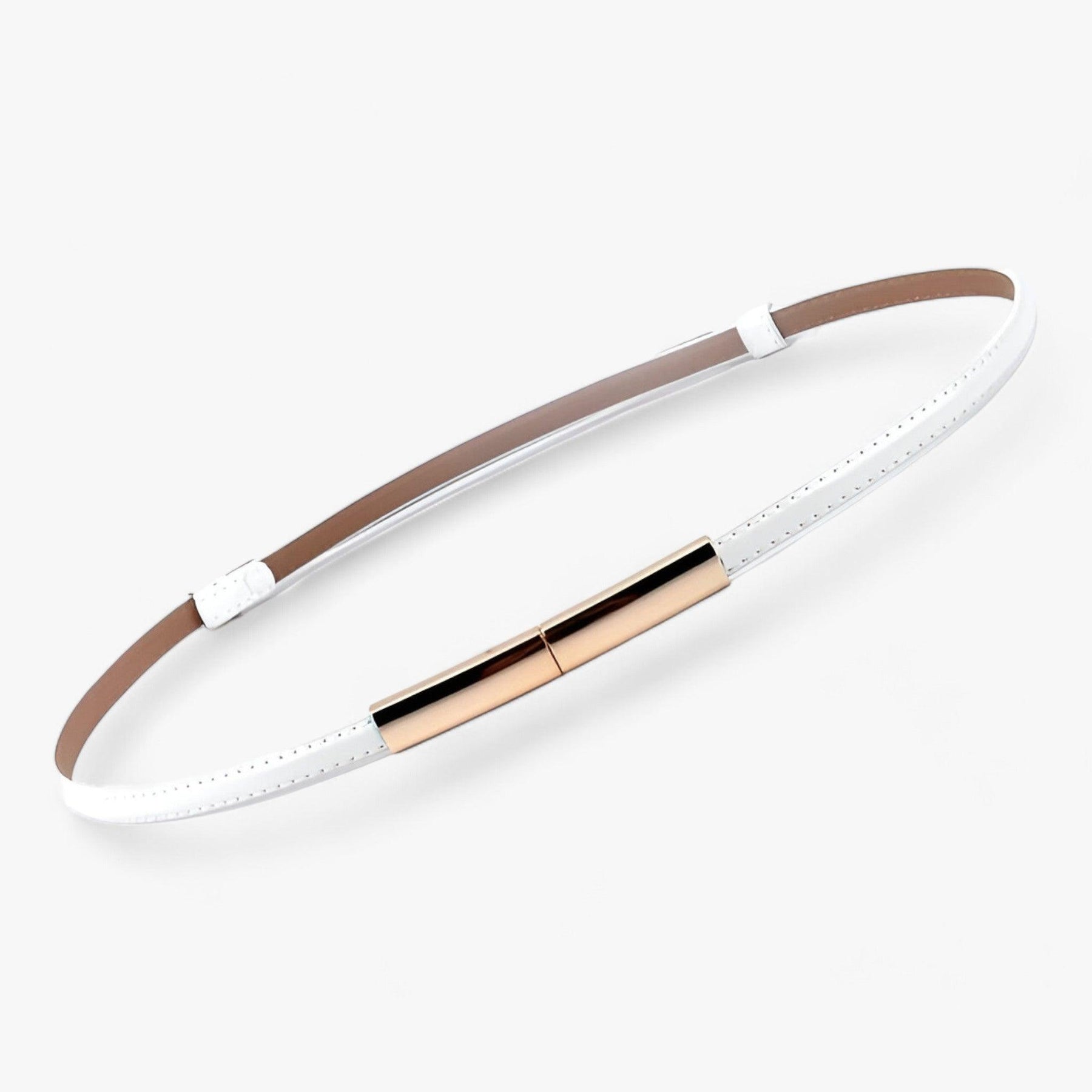 Belts : Dimitri | Verstelbare Lederen Tailleband in Wit 95cm van Pantinoshop