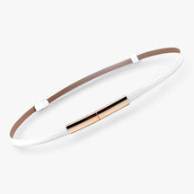 Belts : Dimitri | Verstelbare Lederen Tailleband in Wit 95cm van Pantinoshop