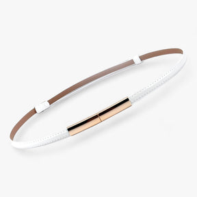 Belts : Dimitri | Verstelbare Lederen Tailleband in Wit 95cm van Pantinoshop