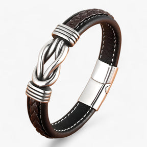 Echt leren armband - Verfijning en robuustheid gecombineerd - €25 : Echt leren armband - Verfijning en robuustheid gecombineerd in Zwart met Koffie van Pantinoshop