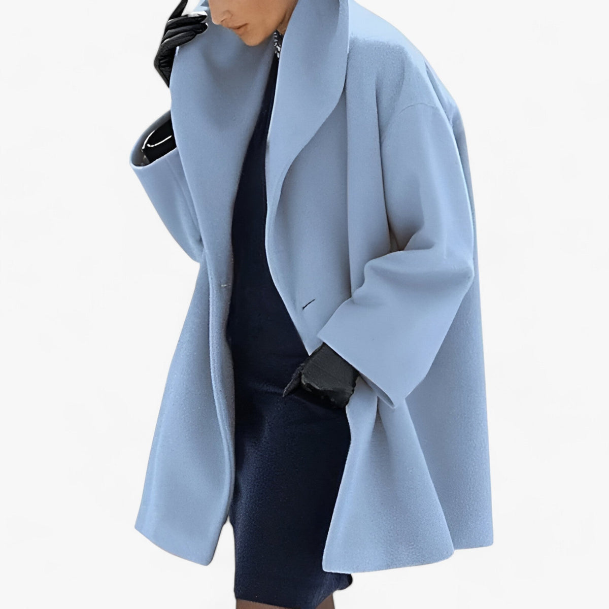 Leigh | Dames Trenchcoat in Wol - Warmte en Elegantie Lang - Blauwe kleur - Jassen - Pantino