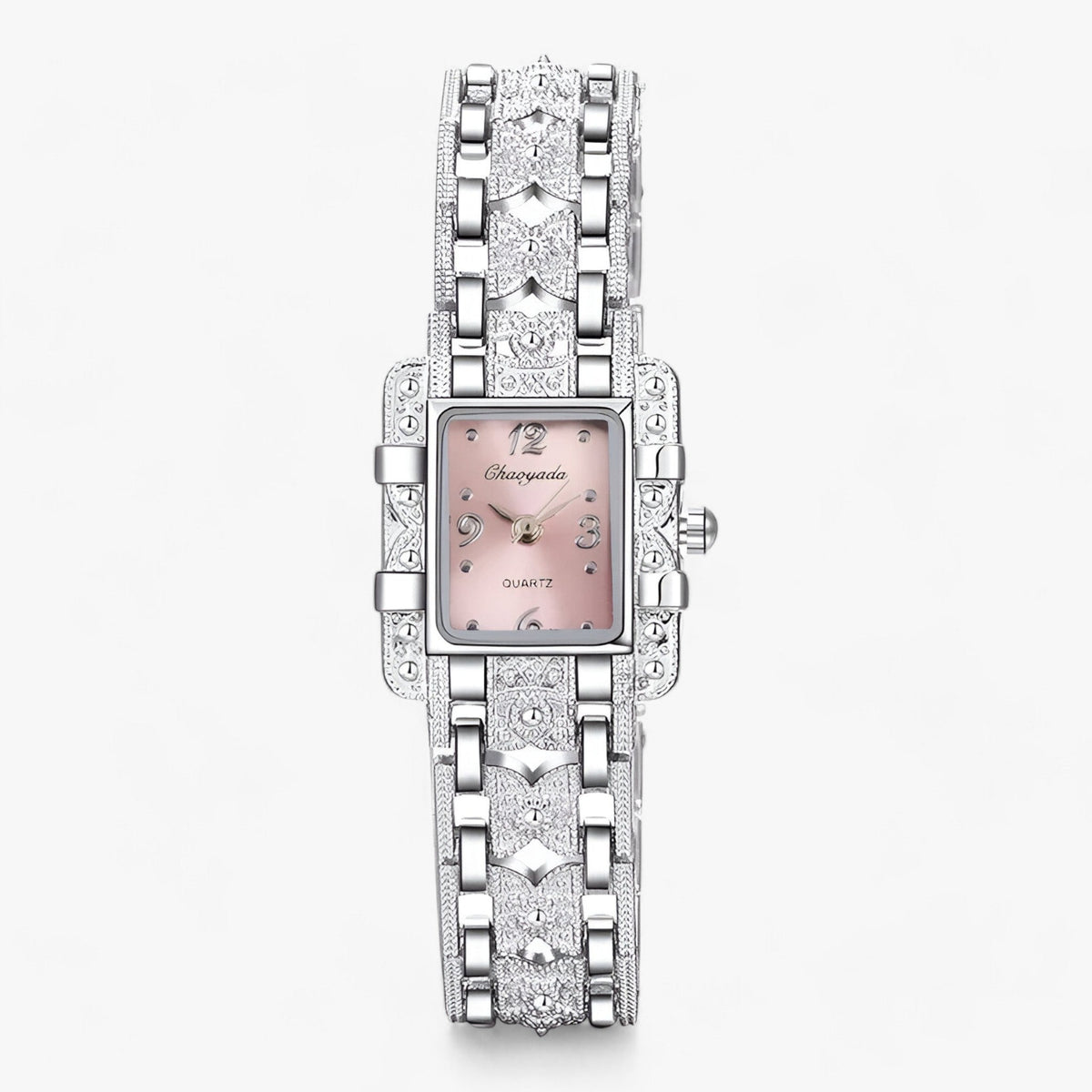 Armbanduhr met rechthoekige wijzerplaat en kristallen - Modieus en elegant voor vrouwen- €25 : Armbanduhr met rechthoekige wijzerplaat en kristallen - Modieus en elegant voor vrouwen in Roze van Pantinoshop
