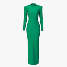 dress : Lilia | Dames Elegante Maxi Jurk Met Lange Mouwen in Groen van Pantino