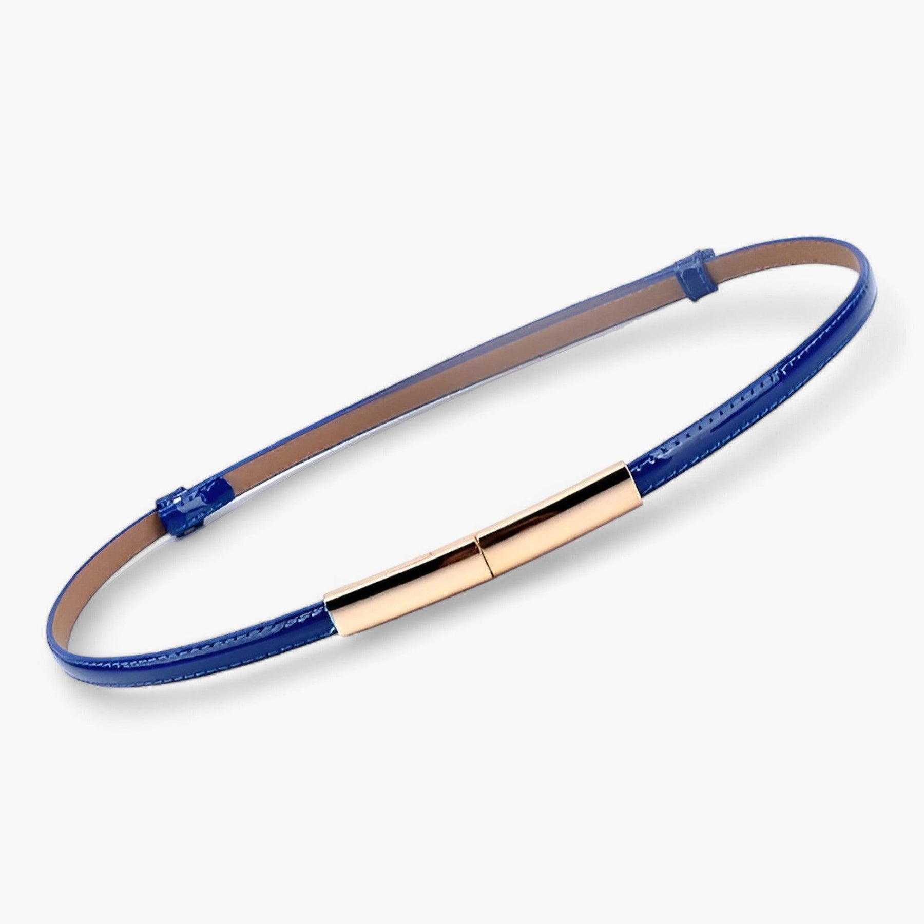 Belts : Dimitri | Verstelbare Lederen Tailleband in Blauw 95cm van Pantinoshop