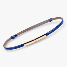 Belts : Dimitri | Verstelbare Lederen Tailleband in Blauw 95cm van Pantinoshop