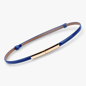 Belts : Dimitri | Verstelbare Lederen Tailleband in Blauw 95cm van Pantinoshop