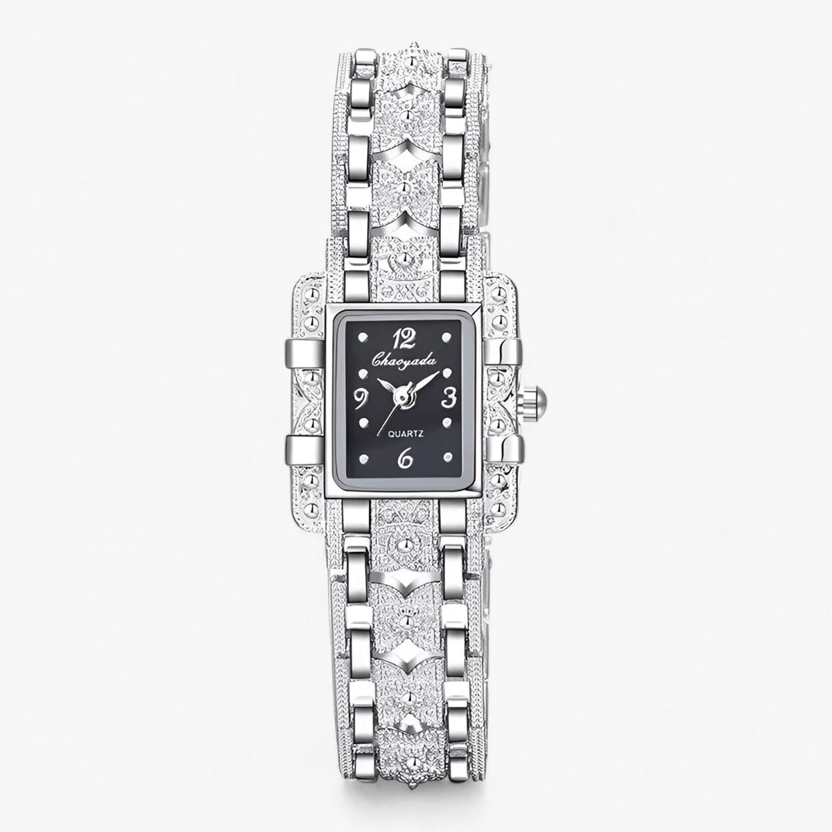 Armbanduhr met rechthoekige wijzerplaat en kristallen - Modieus en elegant voor vrouwen- €25 : Armbanduhr met rechthoekige wijzerplaat en kristallen - Modieus en elegant voor vrouwen in Zwart van Pantinoshop