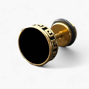 Zwarte vintage herenoorbellen van titanium en roestvrij staal, punk/rock-stijl