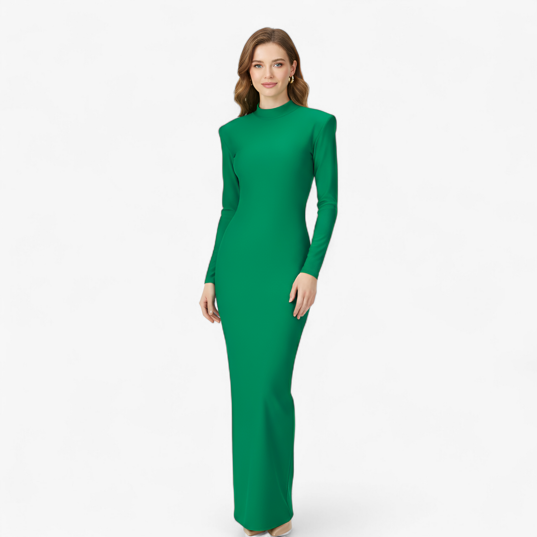 dress : Lilia | Dames Elegante Maxi Jurk Met Lange Mouwen in van Pantino